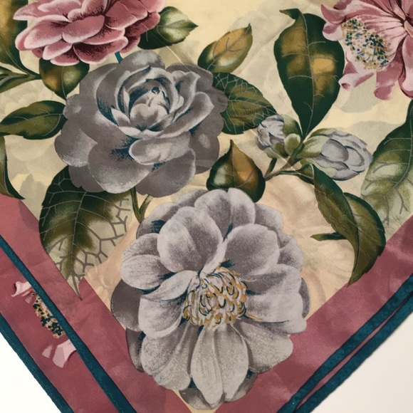 Silk Square Floral Scarf - Picture 5 of 6